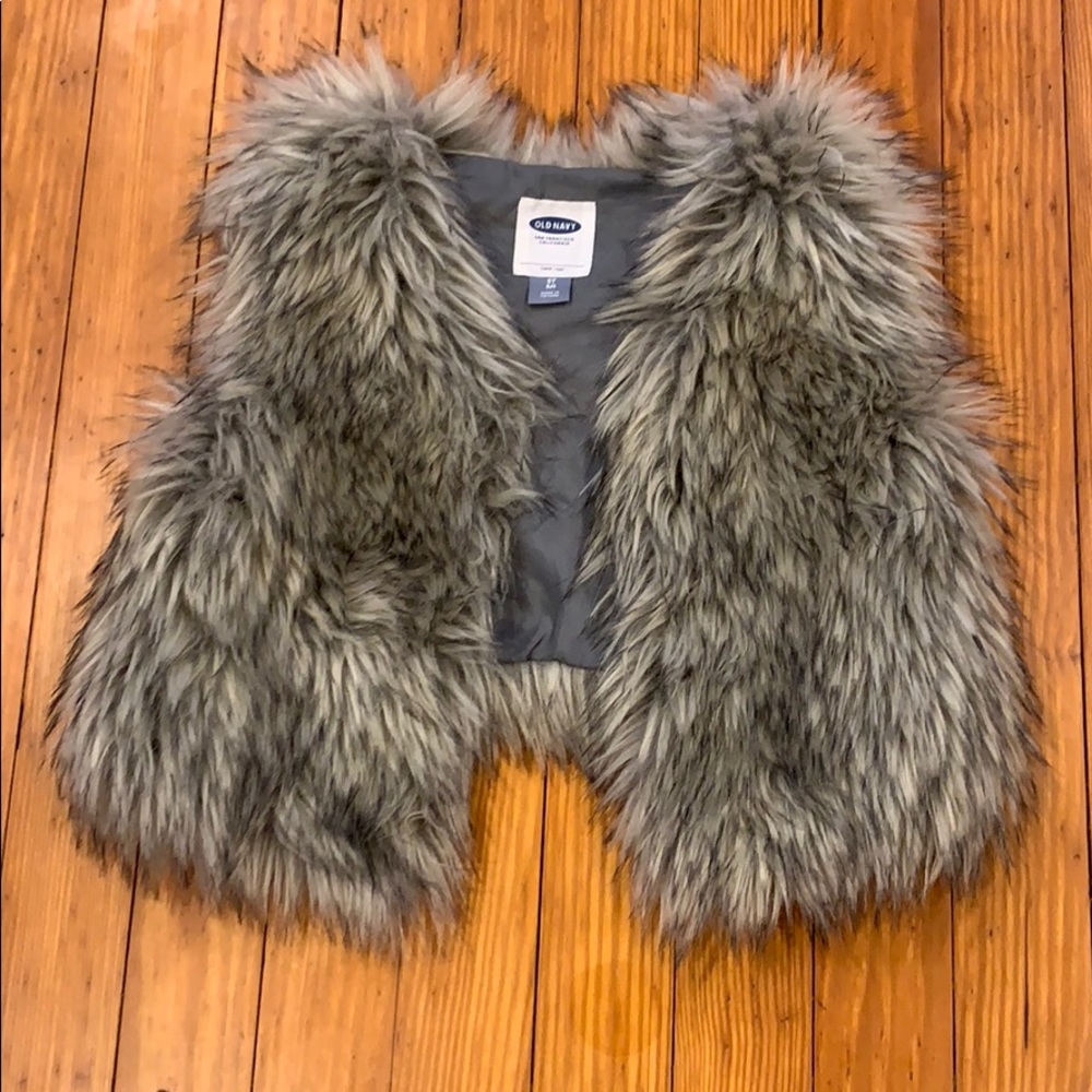 Toddler Gray Faux Fur Vest
